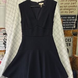 Rebecca Taylor Navy Textured Mini Dress